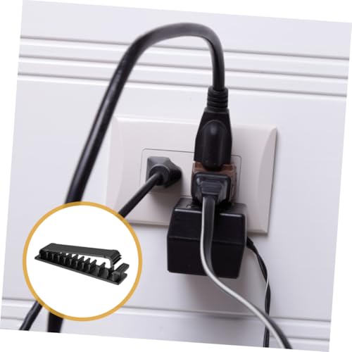 FIXOSHEE 4 Stück Kabelhalter Teilig Selbstklebend Kabelclips Verstellbar für Schreibtisch Kabelmanagement USB Ladekabel Organizer Schwarz für Stromkabel Computer Netzwerkkabel von FIXOSHEE