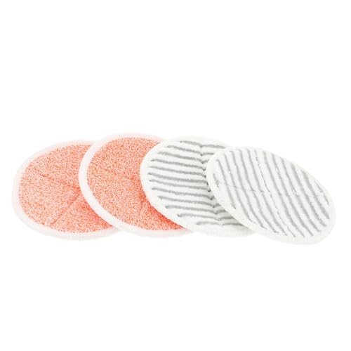 FIXOSHEE 4 Stück Mikrofaser Dampfreiniger Ersatzpads Waschbare Mop Aufsätze für Hartböden Teppich Parkett Holz Fliesen Passend für Bissell Dampfmop Zubehör Langlebige Reinigungstücher von FIXOSHEE