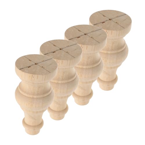 FIXOSHEE 4 Stück Möbelfüße Gedrechselt Rustikale Sofafuß Ersatzbeine für Sofa Stuhl Schrank Einsetzbar Zeitloses Design Einfache Montage von FIXOSHEE