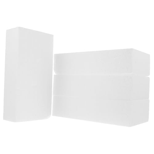 FIXOSHEE 4 Stück Rechteckiger Schaumstoffblock Weiß Modellierschaum Flexibel für DIY Bastelprojekte Schulaktivitäten Hochzeitsdeko und Floristik von FIXOSHEE