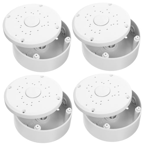 FIXOSHEE 4 Stück Robuste Kunststoff Anschlussdose für Überwachungskamera Teiliges Deckenmontage Wetterfest Kabelschutzbox zur Sicheren Verlängerung und Kabelaufbewahrung im Außenbereich von FIXOSHEE
