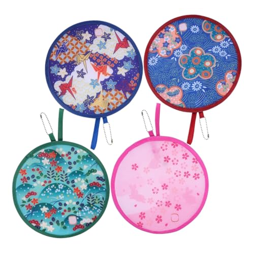 FIXOSHEE 4 Stück Runder Lüfter Faltbarer Lüfter Handheld Small Faltfächer für Frauen Handheld faltbar Kompakte faltbare Handlüfter Klapper -Handlüfter Bunte Fans Polyestertuch FIXOSHEE 4 Stück Runder Lüfter Faltbarer Lüfter Handheld Small Faltfächer für Frauen Handheld faltbar Kompakte faltbare Handlüfter Klapper -Handlüfter Bunte Fans Polyestertuch von FIXOSHEE