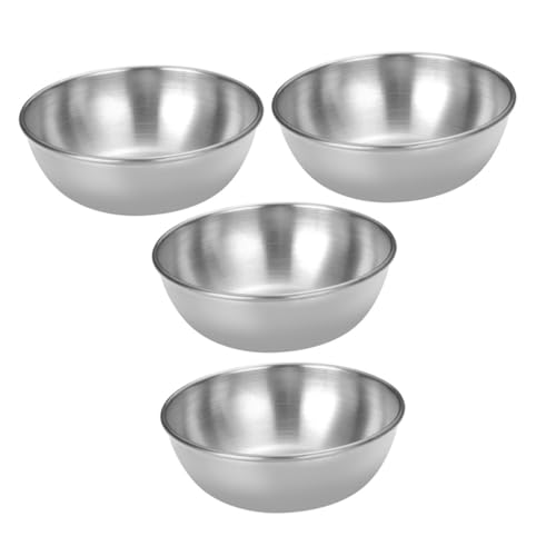 FIXOSHEE 4 Stück Teiliges Edelstahl Gewürzschälchen Rostfrei Glatt Vielseitig Verwendbar für Sojasauce und Dips Spülmaschinenfest für Haushalt Picknick Bbq und Familienfeiern von FIXOSHEE