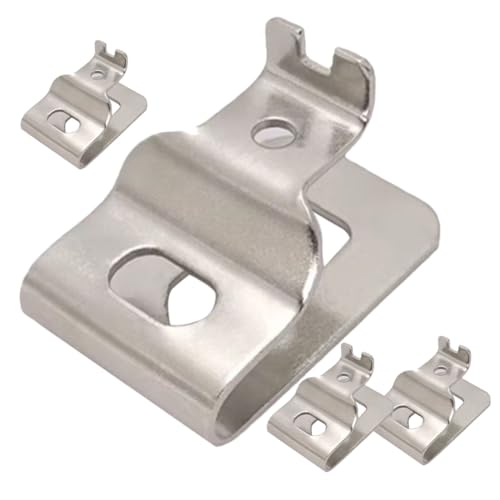 FIXOSHEE 4 Stück Teiliges Edelstahl Gürtelclip mit Verstellbarem Verschluss Rostbeständig Kompakt für Werkzeug und Schlüsselhalter Geeignet für Bohrer und Elektrowerkzeuggürtel von FIXOSHEE