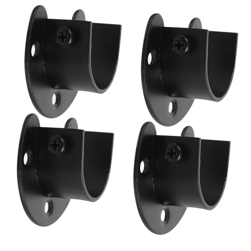 FIXOSHEE 4 Stück Teiliges Edelstahl Kleiderstangenhalter Wandmontage Stabile Kleiderstange Halterung für Garderobe und Vorhangrohr Rostfrei Platzsparend Vielseitig Einsetzbar von FIXOSHEE