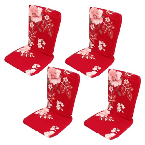 FIXOSHEE 4 Stück Teiliges Elastisches Stuhlbezug Abnehmbar Waschbar Strapazierfähiger Stuhlschutz für Esszimmerstühle Passform rutschfest für Küche Büro und Zuhause von FIXOSHEE