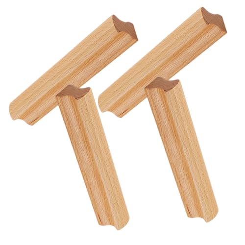 FIXOSHEE 4 Stück Teiliges Holzgriffe aus Buchenholz Lochabstand Langlebige Schrankgriffe für Kleiderschrank Kommode und Küchenschränke Leicht zu Montierende Möbelgriffe mit Glatten Kanten von FIXOSHEE