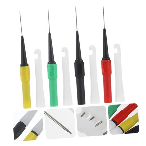 FIXOSHEE 4 Stück Teiliges Isolation Durchstech Nadeln Draht Piercer Messsonden nicht Zerstörende Prüfspitzen für Multimeter Auto Kabeltester Spannungstester Sonde von FIXOSHEE