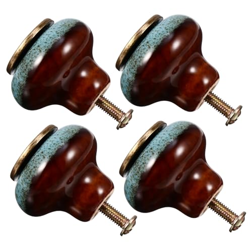 FIXOSHEE 4 Stück Teiliges Keramik Möbelgriff Retro Schrankgriffe mit Rundem Design Glatte Oberfläche Praktische Schubladengriffe für Kommode und Kleiderschrank Stilvolle Vintage Türgriffe von FIXOSHEE