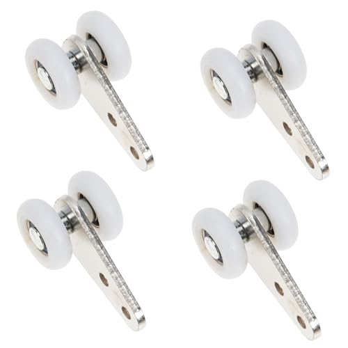 FIXOSHEE 4 Stück Teiliges Nylon schiebe türrollen mit Geräuschloser Dämpfung Robuste Gardinen Schiebetür laufrollen für Kleiderschrank Badezimmer und Fensterrahmen Hohe Tragkraft Langlebig von FIXOSHEE