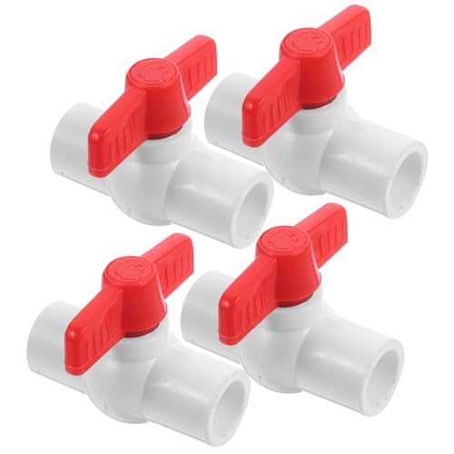 FIXOSHEE 4 Stück Teiliges PVC Kugelhahn Absperrventil für Kaltwasserleitungen Bewässerungssysteme Langlebig Wartungsarm von FIXOSHEE