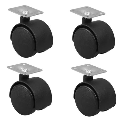 FIXOSHEE 4 Stück Teiliges Stem Caster Wheels Robuste Möbelrollen aus Nylon und Vielseitig Einsetzbare Ersatzrollen für Wohnmöbel Schränke und Wagen Kompatibel mit Teppich Holz Vinyl von FIXOSHEE