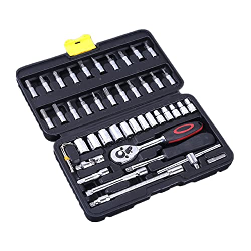 FIXOSHEE 46 Stück Teiliges Auto Reparaturset Vanadiumstahl Professionelles Werkzeugset mit Ratschen und Steckschlüsseln Tragbare für Reparaturen Zufällige Farbe FIXOSHEE 46 Stück Teiliges Auto Reparaturset Vanadiumstahl Professionelles Werkzeugset mit Ratschen und Steckschlüsseln Tragbare für Reparaturen Zufällige Farbe von FIXOSHEE