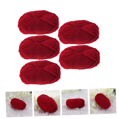FIXOSHEE 5 Rollen Baumwollgarn zum Häkeln und Stricken Fach Gedrehte Mercerisierte Baumwolle Weiches Hautfreundliches Handarbeitsgarn für Kissen Decken und DIY Handwerk von FIXOSHEE