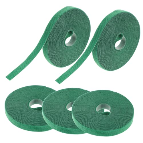 FIXOSHEE 5 Rollen Selbstklebende Klettbänder Wiederverwendbare Kabel und Pflanzenfixierbänder Robuste Nylon Kabelbinder mit Rückseitenverschluss für Büro Garten und Haushalt von FIXOSHEE