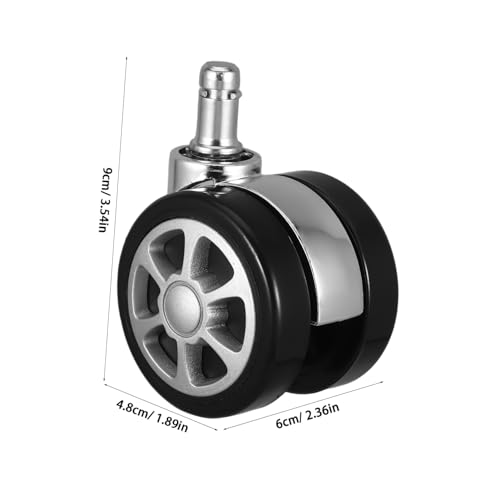 FIXOSHEE 5 Stück Bürostuhl Schwerlast Möbelrollen Weiche Bodenschutz Räder für Schreibtischstuhl und Gamingstuhl Ersatzrollen Swivel Stem von FIXOSHEE