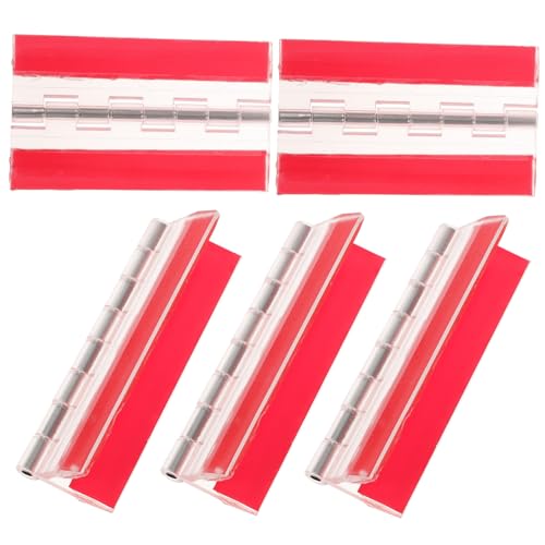 FIXOSHEE 5 Stück Selbstklebende Acrylscharniere Kleine Transparente Scharniere mit Edelstahlachse Doppelseitiges Klebeband Robust und Leicht Montierbar für Aquariumdeckel und Möbel von FIXOSHEE