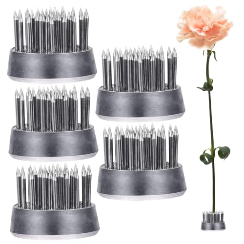 FIXOSHEE 5 Stück Teiliges Blumenhalter Kenzan Blumenarrangement Werkzeug mit Dichtem Nadeldesign für Stabile Blumenfixierung für Kreative Arrangements Vasen von FIXOSHEE