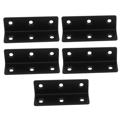 FIXOSHEE 5 Stück Teiliges Edelstahl Winkelverbinder Verlängerter für Schwere Holzregale Stabile Winkelhalterungen für Möbel Gartenbeete Metallunterstützung Einfache Montage Schwarz von FIXOSHEE