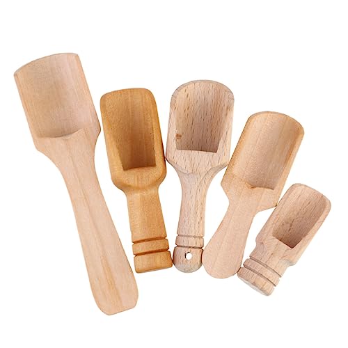 FIXOSHEE 5 Stück Teiliges Holzschaufeln mit Griff für Tee Kaffee und Gewürze und Geruchsneutral für Zuhause Teehäuser und Restaurants von FIXOSHEE