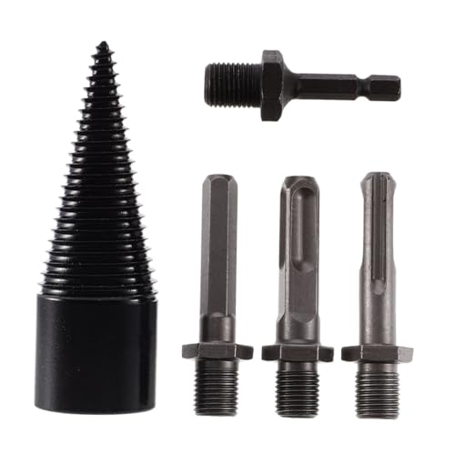 FIXOSHEE 5 Stück Teiliges Holzspalter bohrer aus Hochkohlenstoffstahl Tiefe Gewinde für Schnelles Brennholzspalten Vibrationsfest Sicher und Einfach zu Montieren Geeignet für Bohrmaschinen von FIXOSHEE