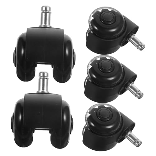 FIXOSHEE 5 Stück Teiliges Transparente PU Caster Wheels für Bürostuhl Geräuschlos Robust und Langlebig Leise Stuhlrollen Ersatz für Gaming Büro und Chefsessel von FIXOSHEE