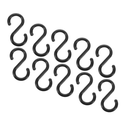 FIXOSHEE 50 Stück S Förmige Kunststoffhaken Robuste Indoor S Hooks Vielseitige Aufhängehaken für Küche Bad Schlafzimmer Garderobe Schwarz Praktische Kleider und Schlüsselhalter von FIXOSHEE