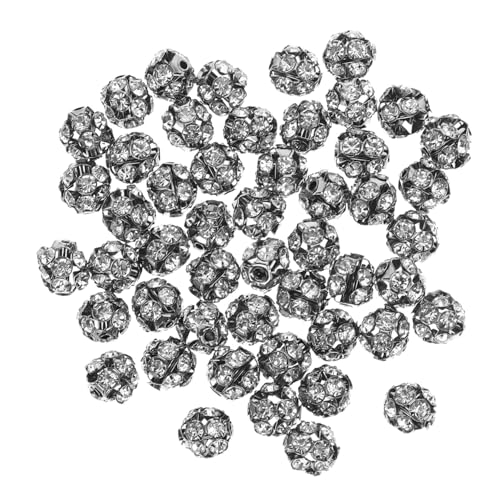 FIXOSHEE 50 Stück Schwarze Kristall strass Spacer Perlen Große Bohrung Legierter Schmuck Abstandshalter für DIY Armbänder Halsketten Basteln Leichte Glänzende Oberfläche FIXOSHEE 50 Stück Schwarze Kristall strass Spacer Perlen Große Bohrung Legierter Schmuck Abstandshalter für DIY Armbänder Halsketten Basteln Leichte Glänzende Oberfläche von FIXOSHEE