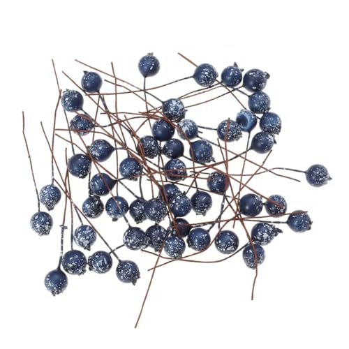 FIXOSHEE 50 Stück Teiliges Künstliche Blaue Beeren Weihnachtsdeko DIY Bastelzubehör für Zuhause Realistische Fake Berries für Christbaum Geschenkverpackungen und Blumenarrangements von FIXOSHEE
