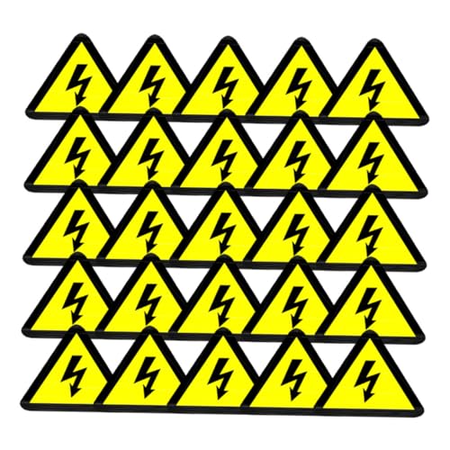 FIXOSHEE 50 Stück Warnaufkleber Elektrische Spannung Gelb Dreieckige Hochvolt warnetiketten Selbstklebend Stark Haftend Für Sicherheitskennzeichnung Elektrischer Anlagen von FIXOSHEE