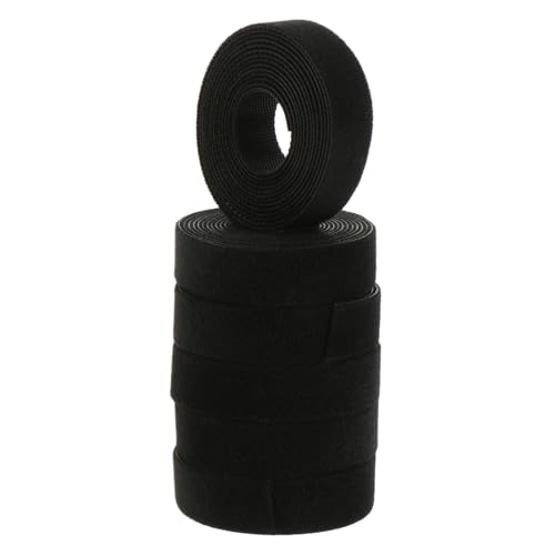 FIXOSHEE 6 Rollen Klettband Kabelbinder Wiederverwendbar Selbsthaftend Kabel Organizer Kabelbinder Schwarz Kabelmanagement für Stromkabel Datenkabel und Elektronik von FIXOSHEE