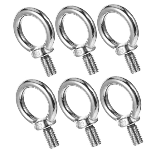 FIXOSHEE 6 Stück Ringschrauben aus Edelstahl Glatte Gewinde Langlebige Augenschrauben für Hebezubehör Vielseitig Einsetzbar bei Bau Bergbau Hafen und Elektrotechnik von FIXOSHEE