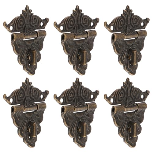 FIXOSHEE 6 Stück Teiliges Antike Boxverschlüsse aus Zinklegierung Vintage Holzbox Schnappverschlüsse Rostfreie Kistenverschlüsse mit Retro Optik Einfache Montage für Schmuck Geschenkboxen von FIXOSHEE