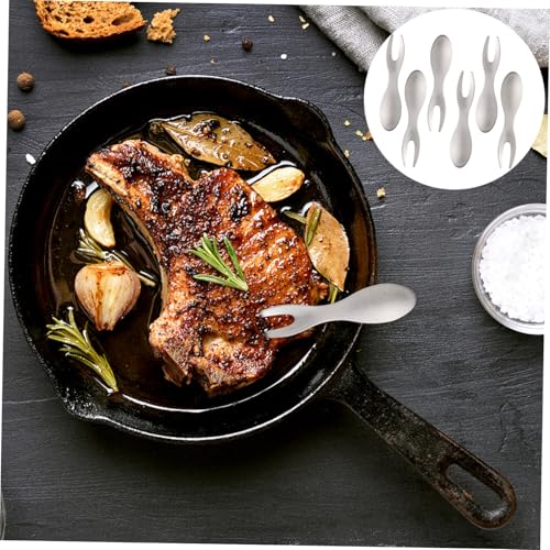 FIXOSHEE 6 Stück Teiliges Edelstahl Obstgabeln Stilvolle Foodpicker mit Zinken Kompakt und Tragbar für Brotdose Picknick Büro und Nachmittagstee Langlebig und Glatt Verarbeitet von FIXOSHEE