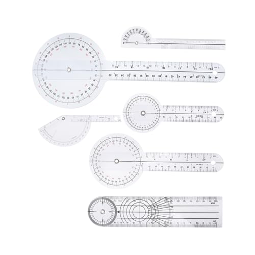 FIXOSHEE 6 Stück Teiliges Goniometer aus Kunststoff für Finger Wirbelsäulenwinkel Medizinischer Winkelmesser mit Flexiblen Armen Tragbar für Rehabilitationsübungen Gelenkmessung und von FIXOSHEE