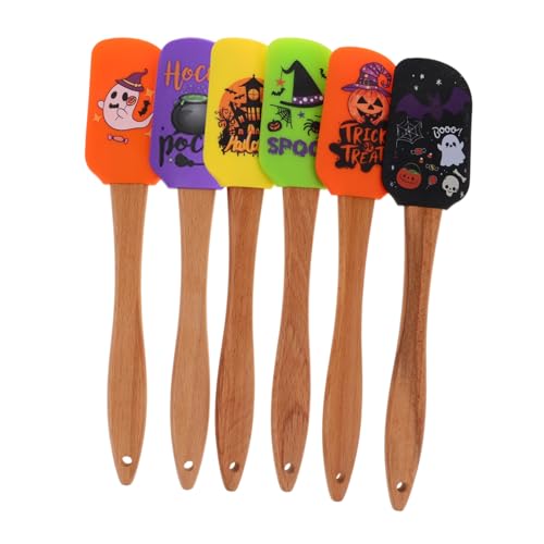 FIXOSHEE 6 Stück Teiliges Halloween Silikon Spachtel mit Holzgriff Leichte Kuchencreme Spatel Hitzebeständig Langlebig für Backen Servieren und Umrühren bei Party und Haushalt FIXOSHEE 6 Stück Teiliges Halloween Silikon Spachtel mit Holzgriff Leichte Kuchencreme Spatel Hitzebeständig Langlebig für Backen Servieren und Umrühren bei Party und Haushalt von FIXOSHEE