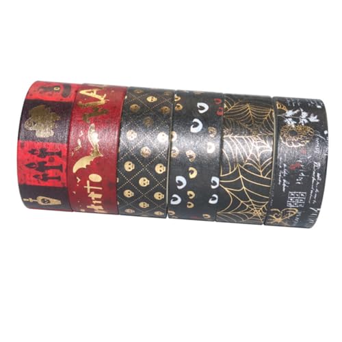 FIXOSHEE 6 Stück Teiliges Halloween Washi Tape mit Goldfolienprägung Dekoratives Papierklebeband für DIY Scrapbook Fotoalbum Notizbuch Kalender Langlebig und Vielseitig für Handwerk und FIXOSHEE 6 Stück Teiliges Halloween Washi Tape mit Goldfolienprägung Dekoratives Papierklebeband für DIY Scrapbook Fotoalbum Notizbuch Kalender Langlebig und Vielseitig für Handwerk und von FIXOSHEE