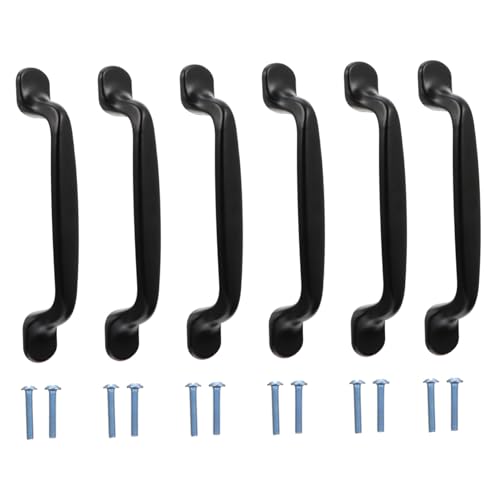FIXOSHEE 6 Stück Teiliges Matte Schwarze Möbelgriffe Schrankgriffe mit Lochabstand Robuste Tür Schubladengriffe aus Langlebiger Legierung Geeignet für Küchenschränke Kleiderschränke und von FIXOSHEE