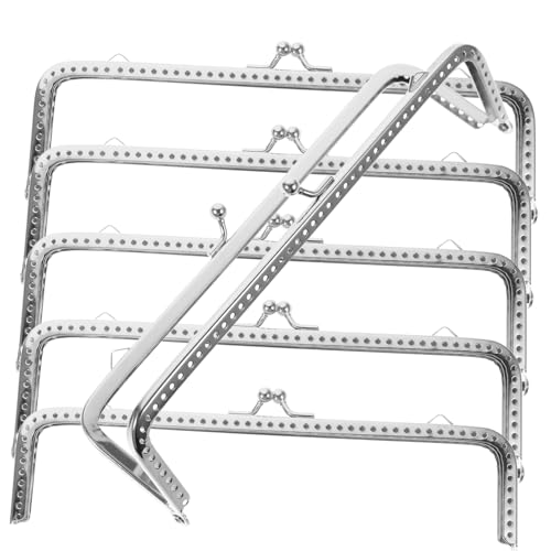 FIXOSHEE 6 Stück Teiliges Metall Taschenrahmen Silber mit Kugelverschluss Vintage Geldbörsenverschluss für DIY Handtaschen Geldbeutel und Clutches Praktische Taschenherstellung Zubehör von FIXOSHEE