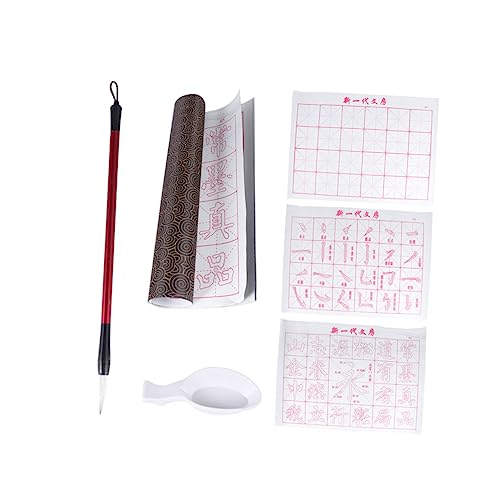 FIXOSHEE 6 Stück Teiliges Set Wasser Schreib Tuch Kalligraphie Übungsmatte mit Wiederverwendbar Ohne für Anfänger Chinesische Pinselmalerei und Kalligraphie Praxis Zufällige von FIXOSHEE