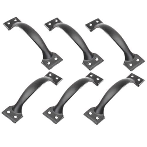 FIXOSHEE 6 Stück Teiliges Vintage Türgriff aus Eisen Bogenförmiger Möbelgriff für Schränke Kleiderschränke und Robustes Retro design für Vielseitige Möbelanwendungen von FIXOSHEE