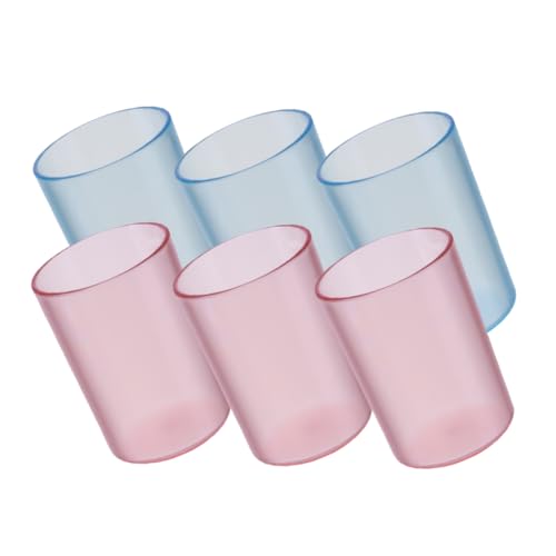 FIXOSHEE 6 Stück Teiliges Wiederverwendbare Zahnbürstenbecher Runder Mundspülbecher für Badezimmer Eleganter und Praktischer Zahnbürstenhalter Blau für Tägliche Mundhygiene von FIXOSHEE