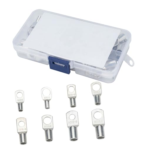 FIXOSHEE 60 Stück Verzinnte Kupfer Rohrkabelschuhe mit Flared Opening Crimp Lötanschluss Sichere Batteriekabelverbinder für Auto Solar Niederspannungsgeräte FIXOSHEE 60 Stück Verzinnte Kupfer Rohrkabelschuhe mit Flared Opening Crimp Lötanschluss Sichere Batteriekabelverbinder für Auto Solar Niederspannungsgeräte von FIXOSHEE