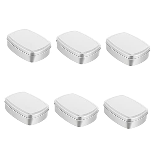 FIXOSHEE 6stücke Rechteckige Aluminiumbox Haushaltsaufbewahrungsbox Mit Deckel Kleine Blechdosen Für Seifenbehälter Süßigkeitenbehälter Tragbare Aufbewahrungsboxen Robust Und von FIXOSHEE