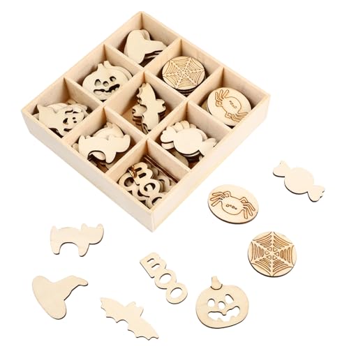 FIXOSHEE 72 Stück Teiliges Halloween Holzdekoset mit Vielfältigen Mustern Langlebigen Polierten Holzchips für DIY Handwerk Kreative Halloween Party Dekoration Inklusive Geist Spinne Kürbis FIXOSHEE 72 Stück Teiliges Halloween Holzdekoset mit Vielfältigen Mustern Langlebigen Polierten Holzchips für DIY Handwerk Kreative Halloween Party Dekoration Inklusive Geist Spinne Kürbis von FIXOSHEE