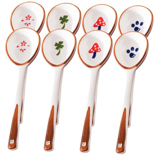 FIXOSHEE 8 Stück Keramik Suppelöffel mit Langem Griff Teiliges Kleine Esslöffel Handbemalt Hitzebeständig für Suppe Porridge Reis Dessert Kindgerechtes Design FIXOSHEE 8 Stück Keramik Suppelöffel mit Langem Griff Teiliges Kleine Esslöffel Handbemalt Hitzebeständig für Suppe Porridge Reis Dessert Kindgerechtes Design von FIXOSHEE