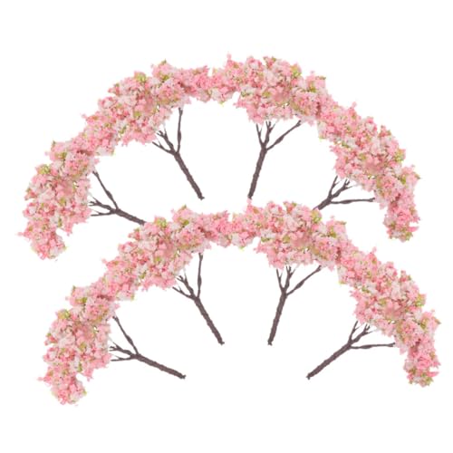 FIXOSHEE 8 Stück Teiliges Miniatur Kirschblütenbaum Modell aus Realistische Kleine Baum Dekoration für Sandtisch Landschaft Leicht Langlebig für Modellbau und Garten dekor von FIXOSHEE