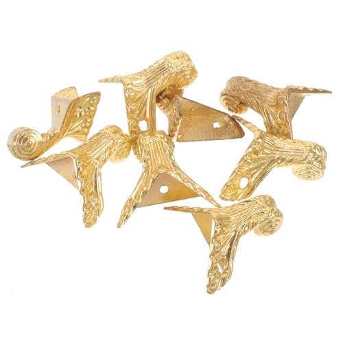 FIXOSHEE 8Stücke Möbelbeine Dekorative Eckenschutzfüße für Möbel Vintage Design Stabil und Langlebig für Sofas Tische und Stühle Goldfarbe von FIXOSHEE