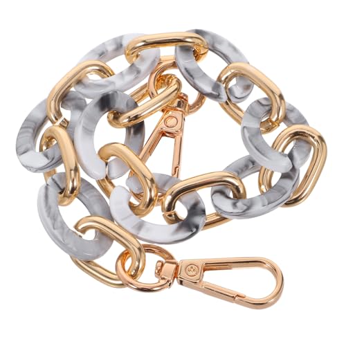 FIXOSHEE Acryl Geldbörsenkette Weißer Stein Muster Eleganter Ersatz Taschengurt für Handtaschen Leichter Schulterriemen mit Robusten Metallschnallen Vielseitiger Kettenriemen für von FIXOSHEE