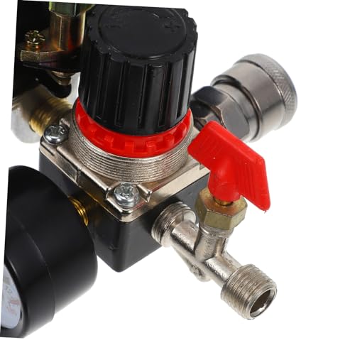FIXOSHEE Air Compressor Pressure Regulator System mit Integriertem Manometer und Vierlochigem Horizontalem Schalter Einstellbar Langlebig Vielseitig Einsetzbar für Industrie und von FIXOSHEE